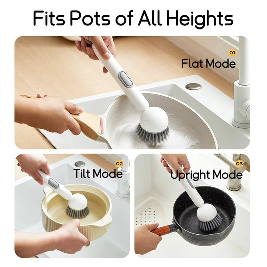 Kitchen Cleaning Adjustable Handle Brush (Random Colour)