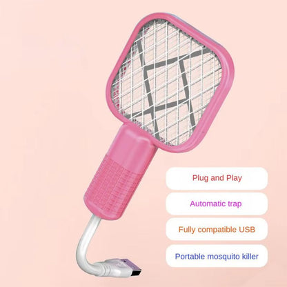 USB Mosquito Swatter Racket with UV Light Zapper