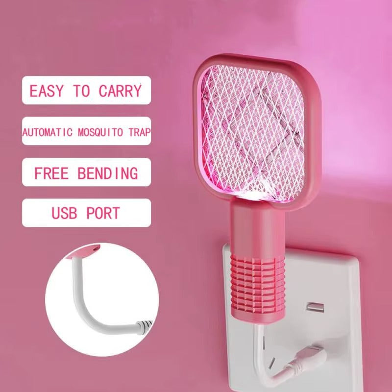 USB Mosquito Swatter Racket with UV Light Zapper