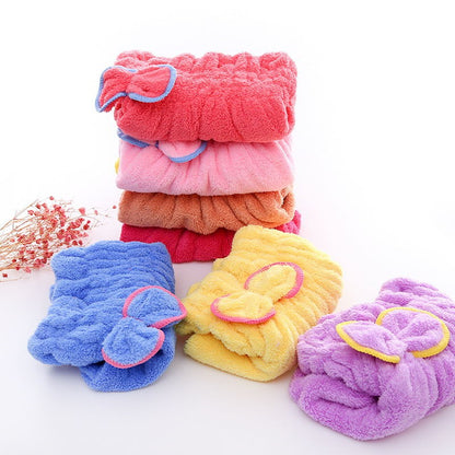 Soft Microfiber Flower Cap Towel for Women (Random Color)