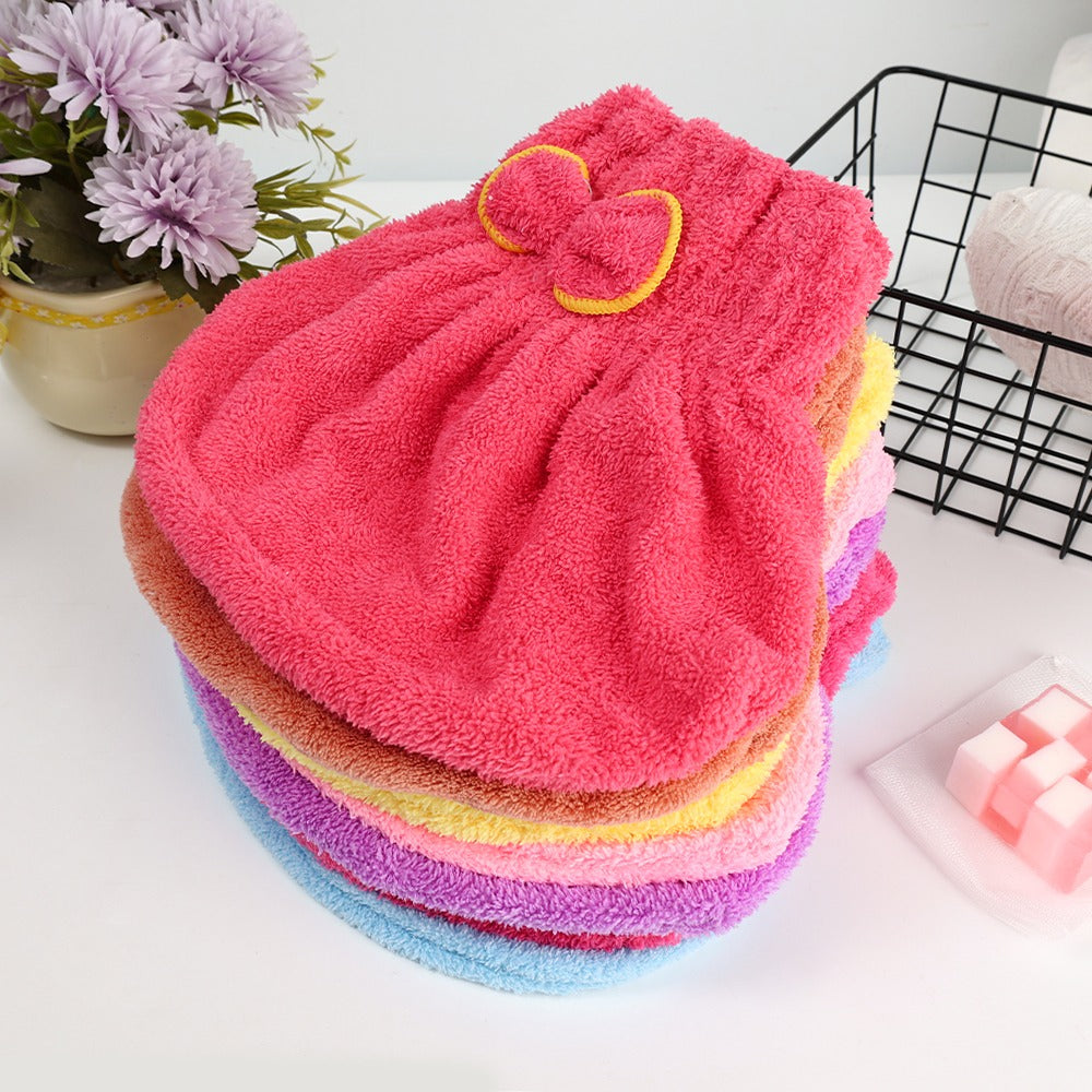 Soft Microfiber Flower Cap Towel for Women (Random Color)