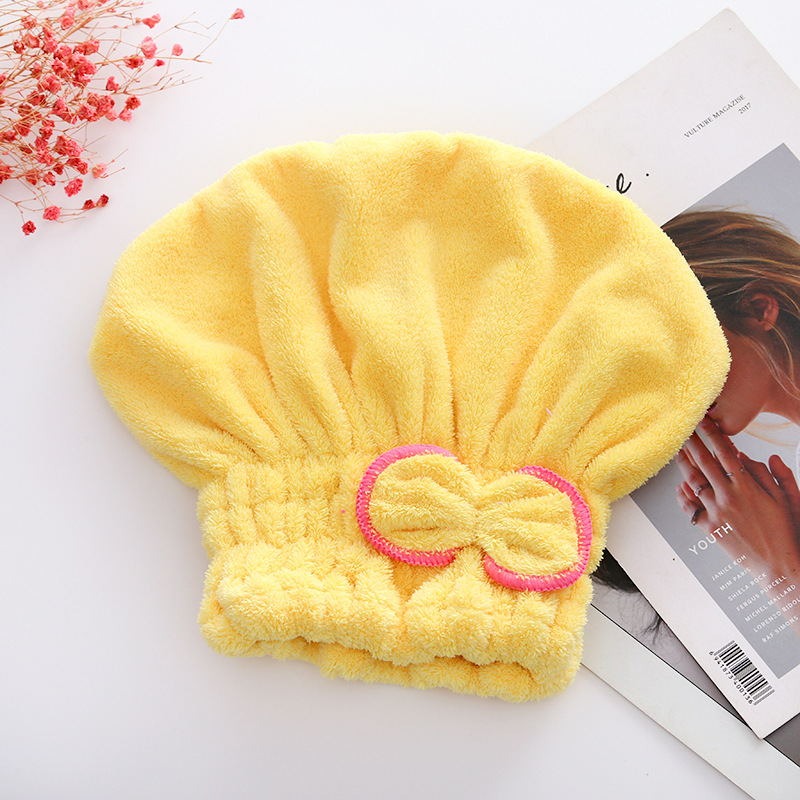 Soft Microfiber Flower Cap Towel for Women (Random Color)