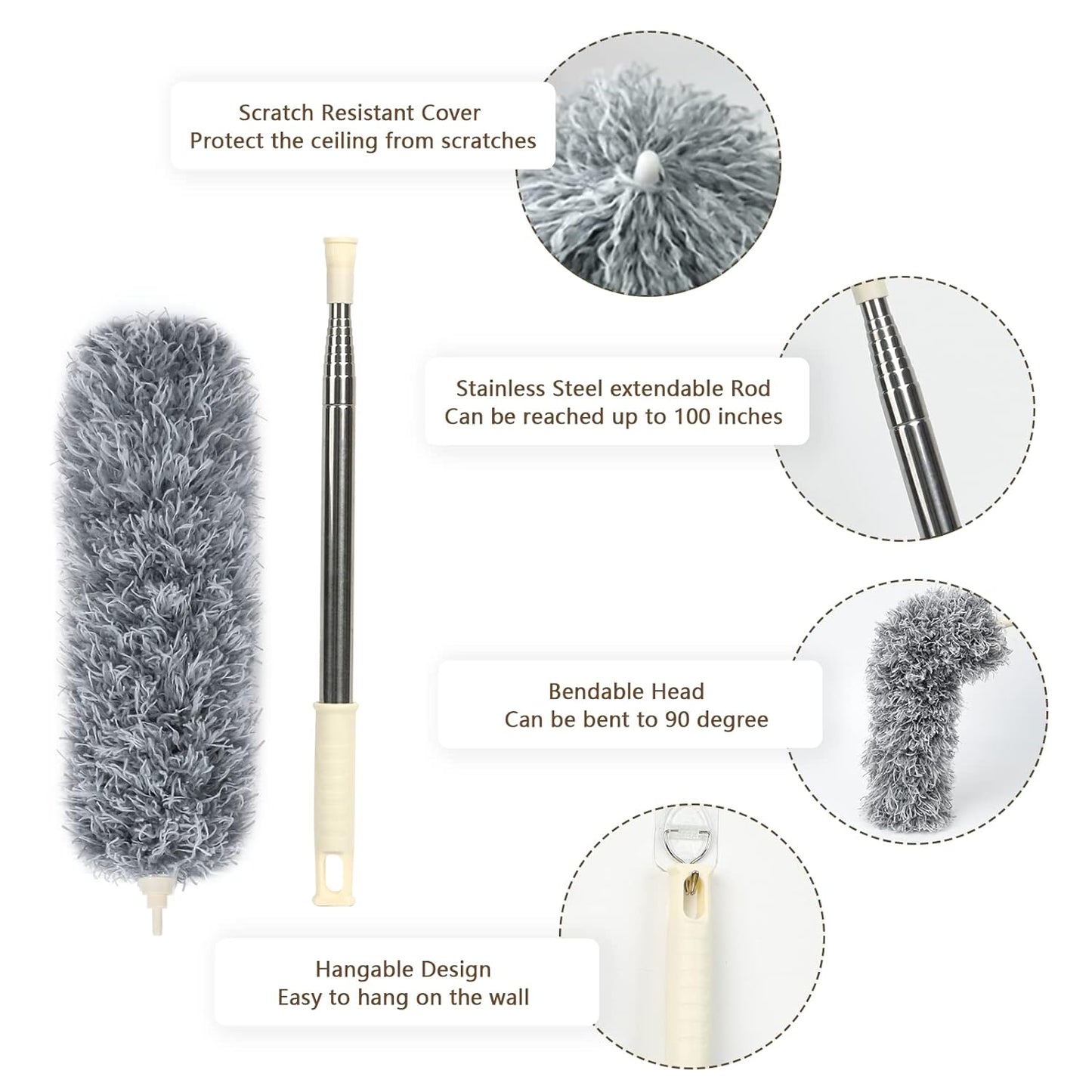 Grey Flexible Microfiber Duster