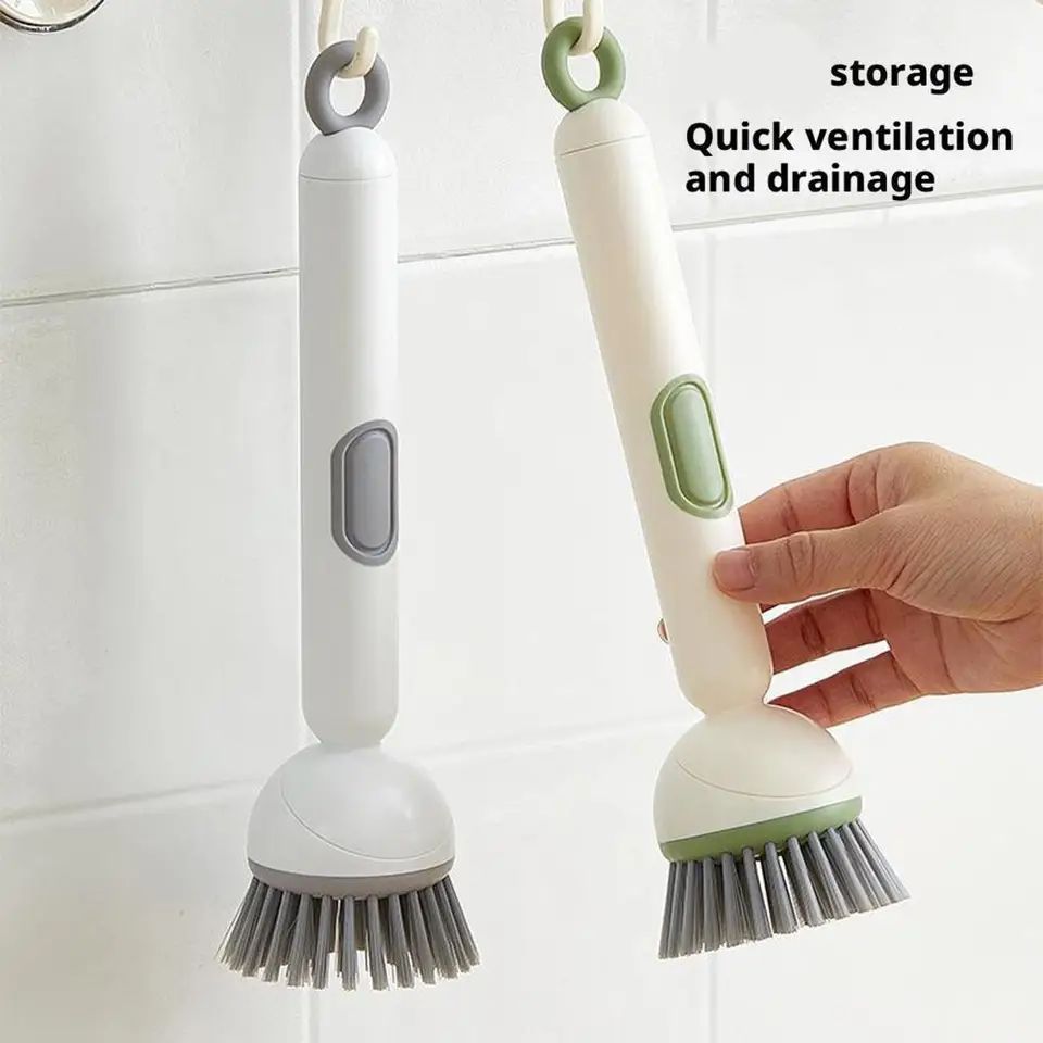 Kitchen Cleaning Adjustable Handle Brush (Random Colour)