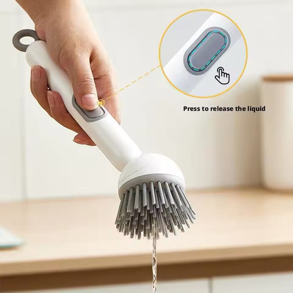 Kitchen Cleaning Adjustable Handle Brush (Random Colour)