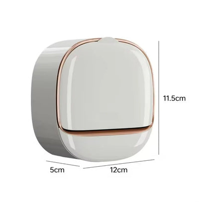 1Pc Wall Mounted Soap Holder With Drain Tray