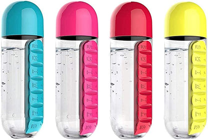2-in-1 Medicine Organizer with Water Bottle