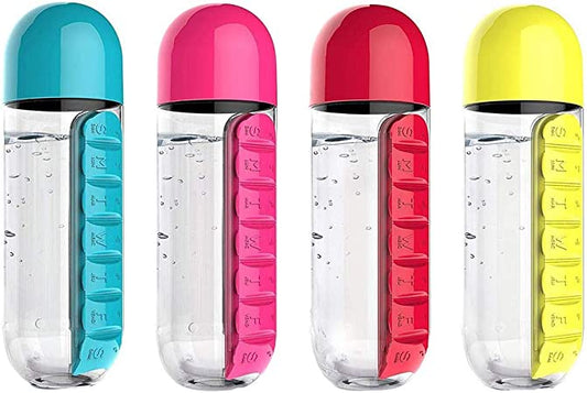 2-in-1 Medicine Organizer with Water Bottle